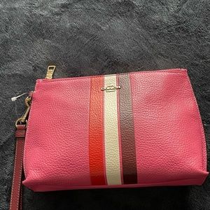 Coach pink color block wristlet